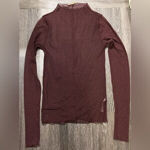 Free People Minding My Business Top Burgundy  Size Medium